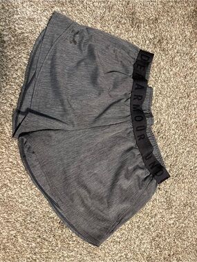 Under Armour Charcoal Gray Performance Shorts with Branded Waistband